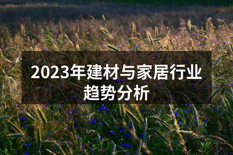 2023年建材与家居行业趋势分析